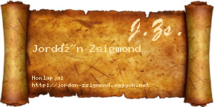 Jordán Zsigmond névjegykártya