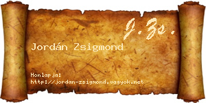 Jordán Zsigmond névjegykártya