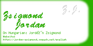 zsigmond jordan business card